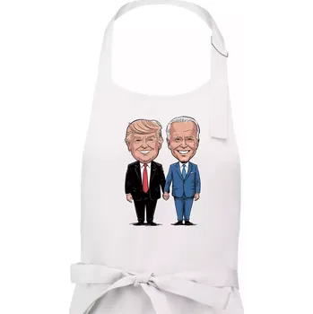 Kuchyňská zástěra Trump a Biden - velký kamarádi - Pánská zástěra na vaření - Univerzální velikost ( Bílá )