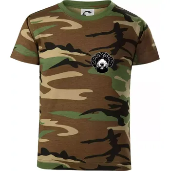 Chlapecké tričko Lagotto romagnolo hlava na prsu - Dětské maskáčové triko - 122 cm/6 let ( Hnědý maskáč )