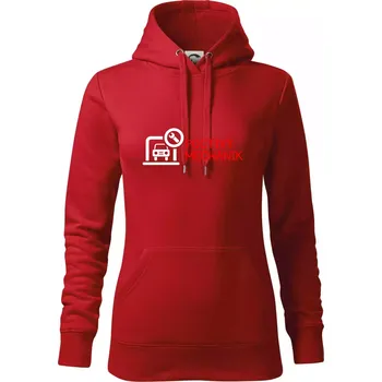 Dámská mikina Poctivý mechanik - Mikina dámská Cape s kapucí - M ( Červená )
