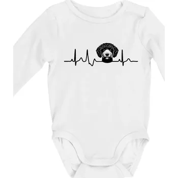 Kojenecký body Lagotto romagnolo hlava EKG - Body kojenecké s dlouhým rukávem - Dlouhý r. do 3 měs ( Bílá )