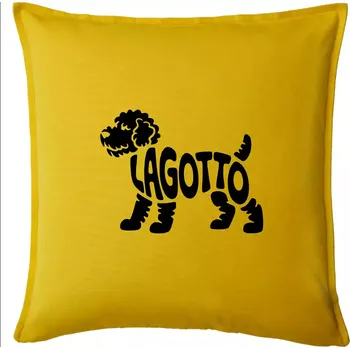 Polštář Lagotto nápis v těle - Polštář 50x50 - 50x50 - Pouze potah ( Žlutá )