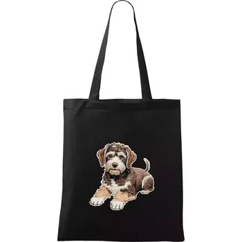 Nákupní taška Lagotto romagnolo vyšívaný velký - Taška bavlněná - 42 x 38 cm ( Černá )