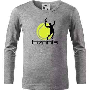 Chlapecké tričko Tenista - Triko dětské Long Sleeve - 122 cm/6 let ( Tmavě šedý melír )