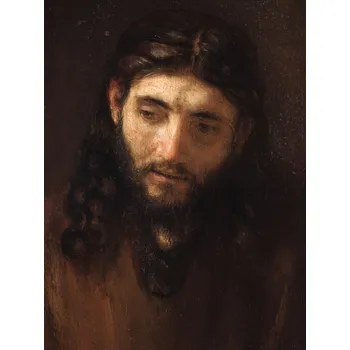 Plakát Plakát, Obraz - Head of Christ, Looking Down (Portrait of Jesus) - Rembrandt