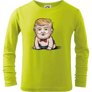 Dětská móda Baby trump - Triko dětské Long Sleeve - 134 cm/8 let ( Limetková )