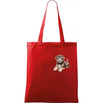 Lagotto romagnolo ležicí vyšívaný na prsu - Taška bavlněná - 42 x 38 cm ( Červená )