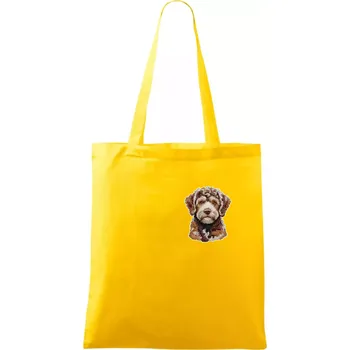 Lagotto romagnolo vyšívaná hlava na prsu - Taška bavlněná - 42 x 38 cm ( Žlutá )