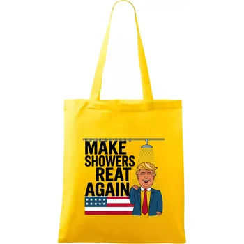 Trump make showers great again - Taška bavlněná - 42 x 38 cm ( Žlutá )