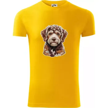 Pánské tričko Lagotto romagnolo vyšívaná hlava - Viper FIT - Pánské zůžené tričko - 2XL ( Žlutá )