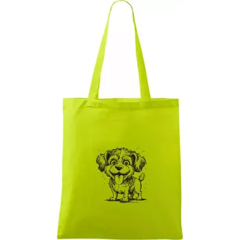 Lagotto romagnolo karikatura vypláznutý jazyk - Taška bavlněná - 42 x 38 cm ( Limetková )