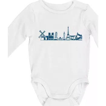 Kojenecký body Památky světa - Body kojenecké s dlouhým rukávem - Dlouhý r. do 3 měs ( Bílá )