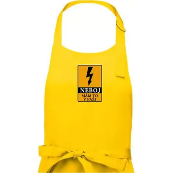 Kuchyňská zástěra Elektrikář - neboj mám to v paži - Pánská zástěra na vaření - Univerzální velikost ( Žlutá )