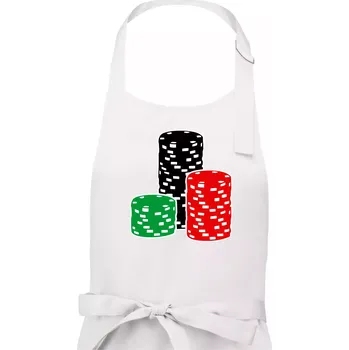 Kuchyňská zástěra Poker žetony - Dámská zástěra na vaření - Univerzální velikost ( Bílá )