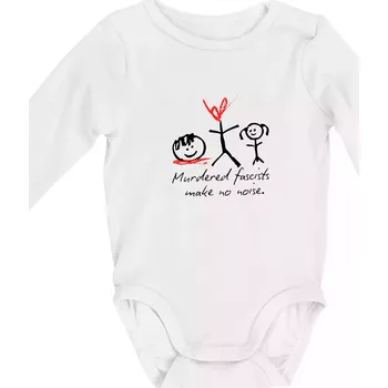 Kojenecké oblečení Murdered fascists make no noise - Body kojenecké s dlouhým rukávem - Dlouhý r. do 3 měs ( Bílá )