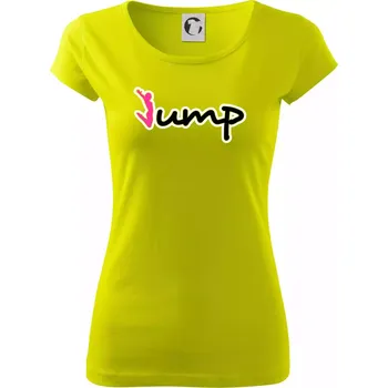 Jump - nápis a panáček - Dámské triko Pure - XS ( Limetková )