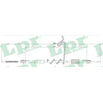 Lanko parkovací brzdy Tažné lanko, parkovací brzda LPR C0291B