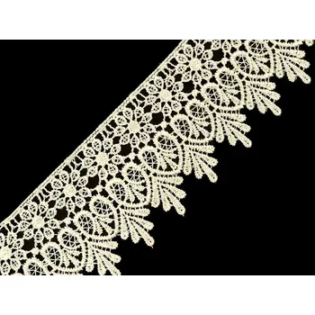 Stuha Vzdušná krajka šíře 70 mm Varianta: 2 krémová světlá, Balení: 13.5 m