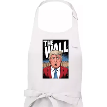 Kuchyňská zástěra The wall Trump - Pánská zástěra na vaření - Univerzální velikost ( Bílá )