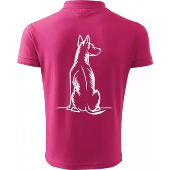 Pánská košile Pes kreslený zezadu - Polokošile pánská Pique Polo 203 - M ( Purpurová )
