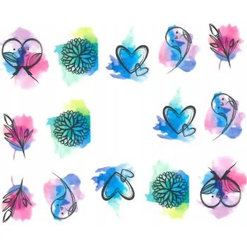 Samolepky na Zdobení Nehtů Vodní Vzory Barevná Zvířata BN-415