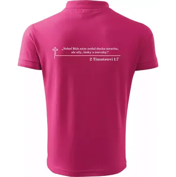 Pánská košile Citáty z bible - 2 Timoteovi 1:7 - Polokošile pánská Pique Polo 203 - XL ( Purpurová )