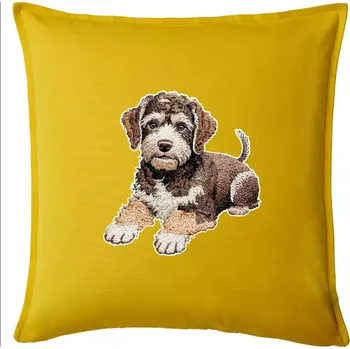 Polštář Lagotto romagnolo vyšívaný velký - Polštář 50x50 - 50x50 - Pouze potah ( Žlutá )