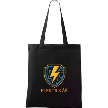 Nákupní taška Elektrikář Erb - Taška bavlněná - 42 x 38 cm ( Černá )