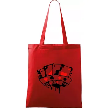 Poker splash 4 karty - Taška bavlněná - 42 x 38 cm ( Červená )