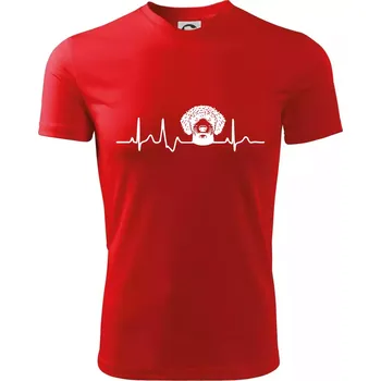 Lagotto romagnolo hlava EKG - Dětské triko sportovní (dresovina) - 146 cm/10 let ( Červená )