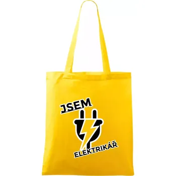 Zásuvka - jsem elektrikář - Taška bavlněná - 42 x 38 cm ( Žlutá )