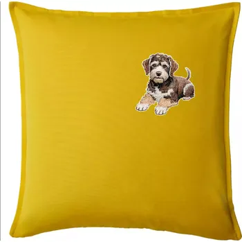 Polštář Lagotto romagnolo ležicí vyšívaný na prsu - Polštář 50x50 - 50x50 - Pouze potah ( Žlutá )