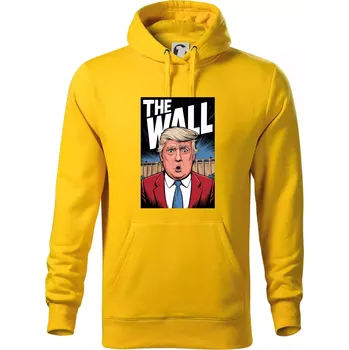Pánská mikina The wall Trump - Mikina pánská Cape s kapucí - L ( Žlutá )