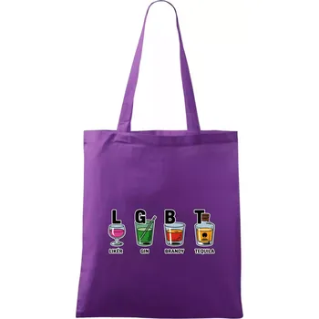 LGBT - Likér, Gin, Brandy, Tequila - Taška bavlněná - 42 x 38 cm ( Fialová )