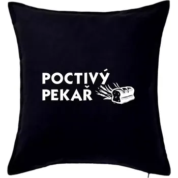 Polštář Poctivý Pekař - Polštář 50x50 - 50x50 - Pouze potah ( Černá )