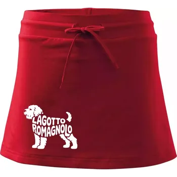 Dámská sukně Lagotto romagnolo nápis v těle - Sportovní sukně - two in one - XS ( Červená )