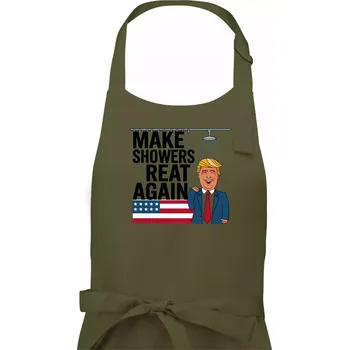 Kuchyňská zástěra Trump make showers great again - Pánská zástěra na vaření - Univerzální velikost ( Khaki )