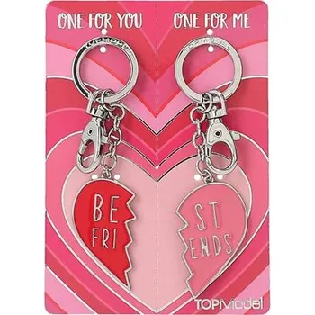 Přívěsek s karabinkou ve tvaru srdce Top Model Best Friends, red