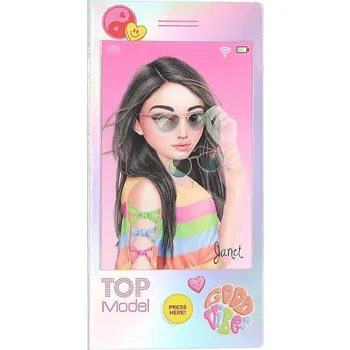 Blok Kreativní bloček s 3D obrázkem a zvukovým efektem Top Model, Janet s brýlemi