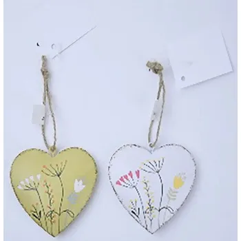 Závěsná dekorace 'srdce' kovová 7 cm 1 ks, různé barvy