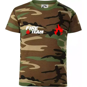 Fire Team plamen - Dětské maskáčové triko - 146 cm/10 let ( Hnědý maskáč )