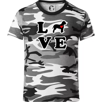 Chlapecké tričko Lagotto romagnolo LOVE - Dětské maskáčové triko - 146 cm/10 let ( Šedý maskáč )