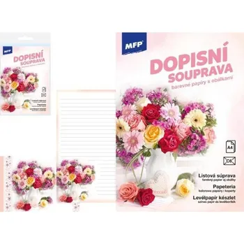 Kancelářské potřeby Dopisní souprava LUX 5+10 - Květy - 5550345