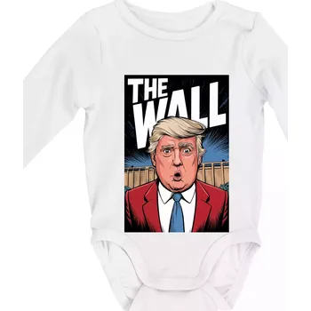 The wall Trump - Body kojenecké s dlouhým rukávem - Dlouhý r. 6-12 měs ( Bílá )