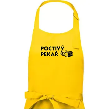 Kuchyňská zástěra Poctivý Pekař - Pánská zástěra na vaření - Univerzální velikost ( Žlutá )