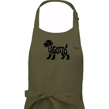 Kuchyňská zástěra Lagotto nápis v těle - Pánská zástěra na vaření - Univerzální velikost ( Khaki )