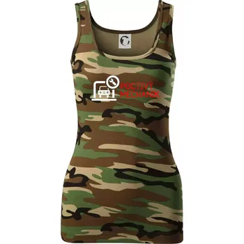 Dámské tričko Poctivý mechanik - Dámské Maskáčové tílko - M ( Hnědý maskáč )