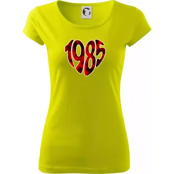 Dámské tričko 1985 v srdci - Dámské triko Pure - S ( Limetková )