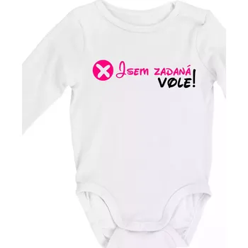 Kojenecký body Jsem zadaná! Vole! - Body kojenecké s dlouhým rukávem - Dlouhý r. do 3 měs ( Bílá )