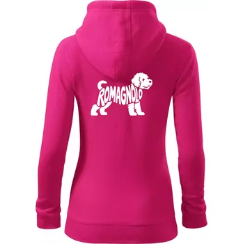 Dámská mikina Romagnolo nápis v těle - Dámská mikina trendy zipper s kapucí - S ( Purpurová )