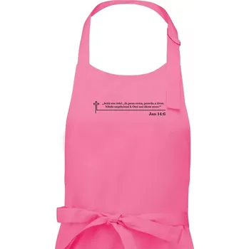 Kuchyňská zástěra Citáty z bible - Jan 14:6 - Pánská zástěra na vaření - Univerzální velikost ( Růžová )